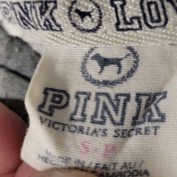 PINK BY VICTORIA SECRET WOMENS ZIP UP SWEATSHIRT HOODIE SIZE SMALL ( LOOSE FIT ) - Picture 3 of 7
